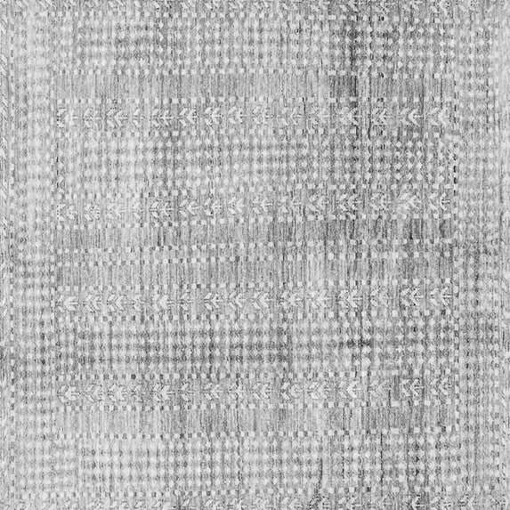 Ahgly Company Indoor Square Abstract Gray Modern Area Rugs, 7' Square