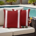 thumbnail image 5 of Christmas Farmhouse Pillow Covers 2 Pack Red Stipe Pillowcase Waterproof Outdoor Throw Pillow Cover for Patio Garden Square Cushion 16”x16”, 5 of 9
