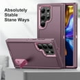 thumbnail image 4 of ELEHOLD for Samsung Galaxy S24 Ultra Rugged Protective Case Multi Layer Shockproof Hidden Kickstand Function Hybrid Silicone Hard PC Cover for Samsung S24 Ultra,Purple, 4 of 7