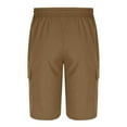 thumbnail image 5 of Ecqkame Men's Stretch Cargo Shorts Summer Casual Classic Outdoor Short Elastic Waist Drawstring Work Short with Multi Pockets 02-Brown M, 5 of 6