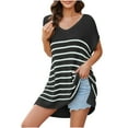 thumbnail image 2 of Suéter de cuello en V para mujer, manga larga, cuello redondo navideño, blusa holgada de tendencia, suéter de punto, suéter para mujer, 2 of 2