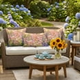 thumbnail image 6 of Outdoor Pillow Cover Purple Pink Flowers Set of 2 Waterproof Throw Pillowcases Spring Scenery Decorative Patio Furniture Pillows for Couch Garden Indoor & Outdoor Use, 6 of 9