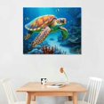 thumbnail image 2 of Acheng Bathroom Decor Sea Turtle Pictures Painting Wall Art Beach Decor Canvas Prints Nautical Bathroom Wall Decor Canvas Wall Art Coastal Decor Ocean Decor Small Framed 16x12in, 2 of 6
