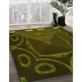 thumbnail image 3 of Ahgly Company Machine Washable Indoor Square Transitional Black Brown Area Rugs, 4' Square, 3 of 7