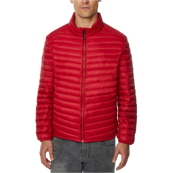 32 Degrees Mens Packable Bomber Jacket, Red, Small