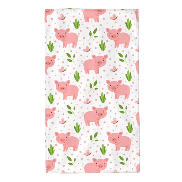 Balery Funny Little Pigs Toalla de Microfibra Premium con Estampado – 27.5x16 pulgadas, Alta Absorción, Suave y Aterciopelada, Secado Rápido