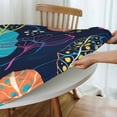 thumbnail image 4 of YFYANG Round Fitted Table Cloth, Waterproof Abstract Leaf Line Texture Pattern Polyester Table Cover, Indoor Outdoor Decorative Tablecloths with Elastic Edge, 4 of 7