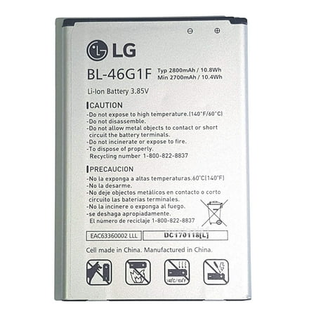 LG OEM Original Cell Phone Battery BL-46G1F Li-ion Battery 2700mAh 10.8Wh 3.85V EAC63418207 YBY For For LG 2017 K20 Plus K20, K20 V, Harmony, LV532GB