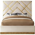 thumbnail image 3 of Pemberley Row Velvet Cream King Bed Rectangular Contemporary 68" Unassembled, 3 of 6