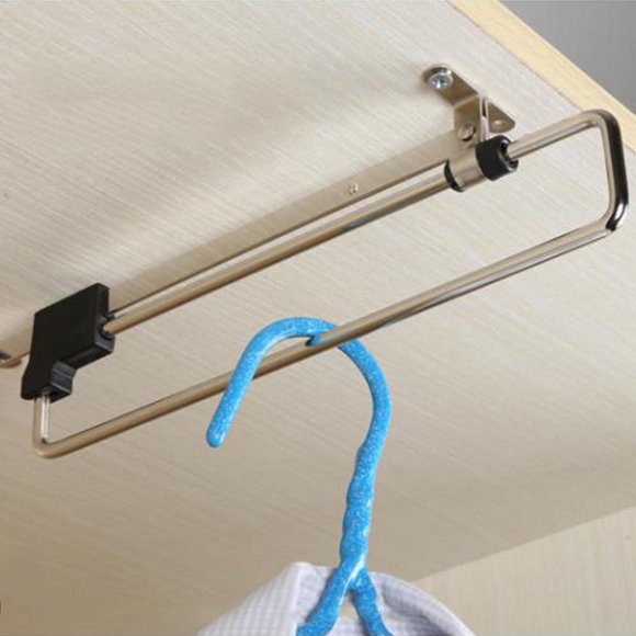 Armario Retráctil De Alta Resistencia, Barra Extraíble Para Armario, Percha Para Pantalones, Barra Para Colgar Telescópica, Para Guardarropa, Artículos Para El Hogar, Organizador De Ropa (Tamaño: 30 C