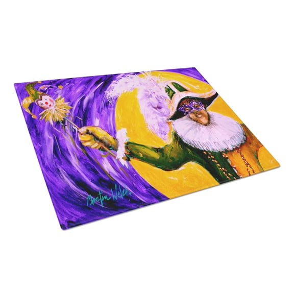 Caroline's Treasures Mardi Gras Hey Mister Glass Cutting Board Large