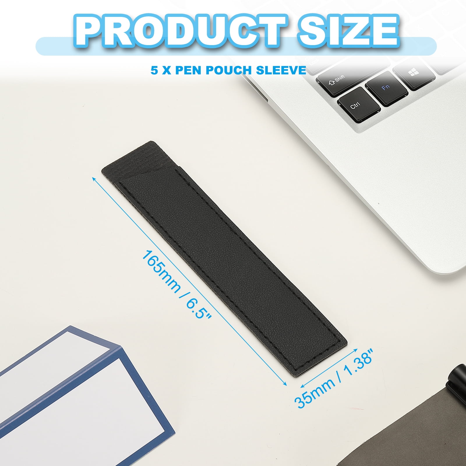 Unique Bargains Leather Pen Pouch Sleeve for Single Handmade Fountain Pen Holder Black