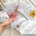 thumbnail image 4 of King Size Fitted Sheet Set - Blue Flowers 3 Piece Bedding Sets 16" Deep Pocket Fitted Sheet with 2 Pillowcases, Pink Watercolor Botanical Garden Floral Brushed Microfiber Hotel Luxury Bed Sheets, 4 of 9