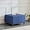 Blue, variant on Kingfun Square Ottoman Coffee Table, Large Leather Ottoman with Storage Tufted Upholstered Bench, Oversized Footrest for Living Room, Black