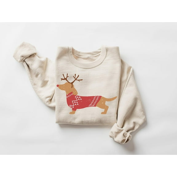 Velto Dachshund Happy Holiday Sweater, Happy Holiday Dog Shirt, Dachshund Shirt, Dog Lover Gift, Dachshund Mom Shirt, Dachshund New Year Shirt, Xmas Shirt All Size S-3XL