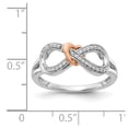 thumbnail image 3 of 14K Two-Tone Gold Ring Band Themed Diamond Round Infinity with Heart, Size 8, 3 of 3