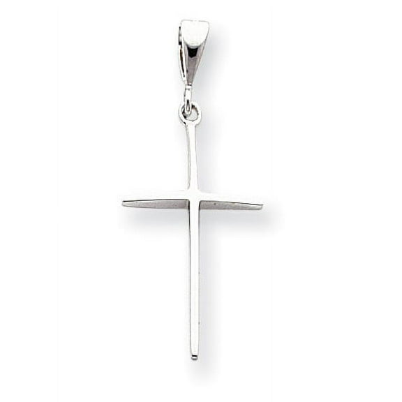 14K White Gold Cross Pendant (33 X 14) Made In Turkey k1173