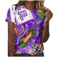thumbnail image 2 of Cadancy Mardi Gras Tshirts Women Carnival Short Sleeve Crewneck Loose Fit Shirts Funny Holiday Rave Party Tee Cozy Casual Trendy Outfits, 2 of 6