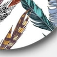 thumbnail image 3 of Designart 'Colourful Boho Art Feather Set V' Bohemian & Eclectic Circle Metal Wall Art 11x11 - Disc of 11, 3 of 5