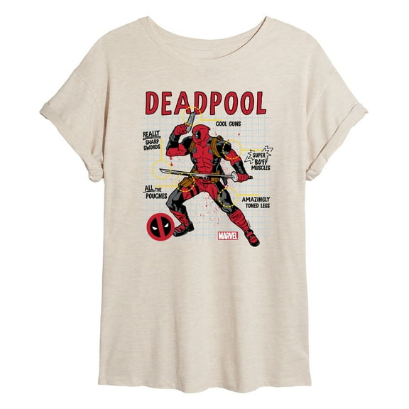 Marvel Deadpool - Blueprint - Women's Oversized Graphic T-Shirt