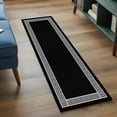 thumbnail image 4 of Black Runner Rugs 2x6 ft Greek Chinese Style Border Geometric Washable Hallway Rugs Non-Slip Floor Mats Absorbent Carpet Bedside Runners for Bedroom Kitchen Bathroom Laundry Room, 4 of 9