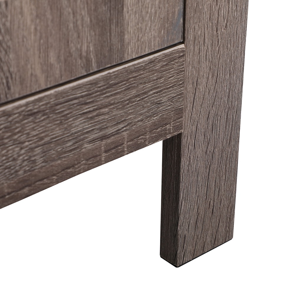 Kadyn Modern Bedside Tables for Bedroom, X-design Side End Table Night Stand Storage Shelf with Storage for Living Room , Set of 2 (Vintage Wood Grain)