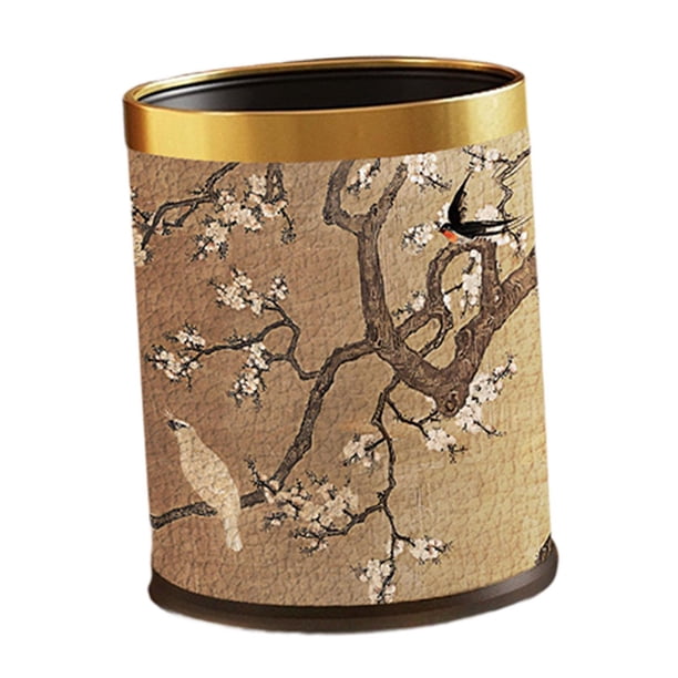 Top de basura abierta de la basura Capasa de 10 l Capasa Ligera de basura liviana Bin de basura de la cocina para la sala de estudio del dormitorio de Oro de oro