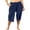 blue, variant on Weardear Womens Capri Pants Casual Cropped Pants Elastic Waist Summer Trousers 3/4 Length Pants with Pockets