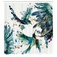 thumbnail image 3 of Ambesonne Hummingbird Shower Curtain, Art Lily Flowers Birds, 69"Wx75"L, Jade Green, 3 of 3