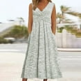 thumbnail image 2 of Ixbnca Robe Maxi pour Femmes Grande Taille, Robe Débardeur à Col en V, Décontractée, Sans Manches, Robe d'Été avec Poches, 2 of 6