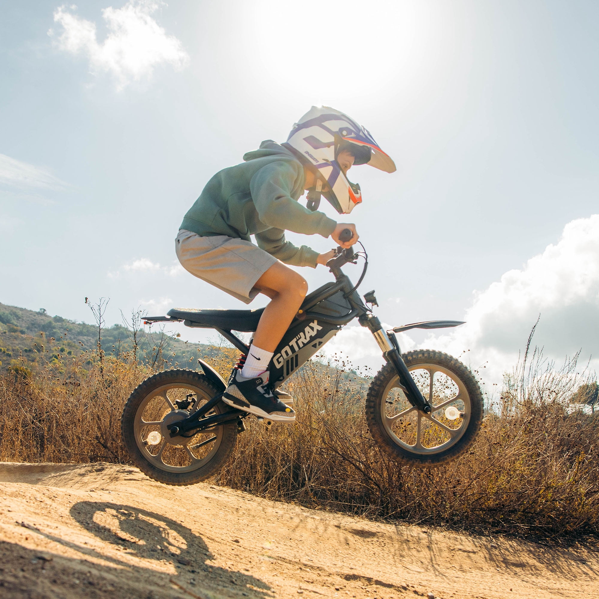 GOTRAX Fitz16 Electric Dirt Bike for Kids Ages 8+, 36V Battery,16-Mile Range, 16" Off-Road Tires, Dual Suspension,Red