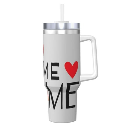 

Susaid Gnome Home With A Cute Gnome Print Indoor Outdoor Straw Lid 40oz Ice Bully With Handle Stainless Steel Cup for Home Office and Car