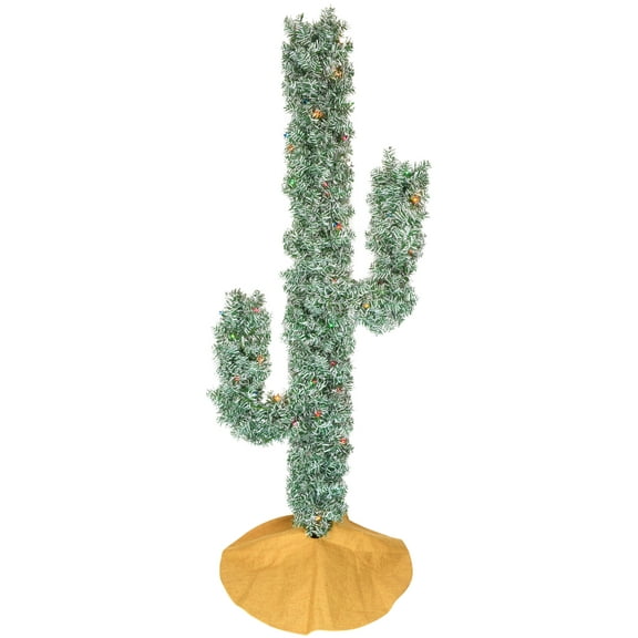 Tree Buddees Pre-lit LED Lights Cactus Christmas Tree 6 Foot Tall (Colored LED Lights)