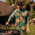thumbnail image 4 of Pioneer Flower Floral Print Pattern Cotton Linen Apron with Pockets, Waterproof Adjustable, 33x27 Inch for Kitchen, Gardening, BBQ, Salon, 4 of 6