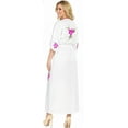 thumbnail image 2 of HAPPY BAY Women's Summer Loungewear OverSize Caftan Maxi Boho Nightwear for Women 2X-3X Oatmeal, Floral, 2 of 5