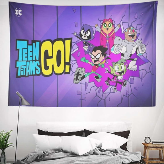 teen titans go Tapestry Gift Wall Hanging Backdrop for Room Bedroom Girls Fans Background Banner Party Birthday Supplies Decor