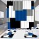 thumbnail image 2 of Juego de baño de 4 piezas con cortina de ducha y alfombras, juego de cortina de ducha de baño de color dorado y morado con alfombras, incluye cortina de ducha con 12 ganchos, alfombrilla de baño, 2 of 7
