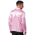 thumbnail image 4 of vastwit Mens 70s Sequins Disco Dance Shirt Long Sleeve Button Down Shirt for Party Club Pink L, 4 of 6