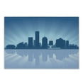 thumbnail image 1 of Wisconsin Cutting Board, Silhouette Style with Retro Rays Milwaukee Skyline, Decorative Tempered Glass Cutting and Serving Board, in 3 Sizes, by Ambesonne, 1 of 2