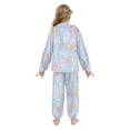 thumbnail image 3 of Fluffy Pajamas Set Fuzzy Winter Warm Pj Sets Pullover Tops and Long Pants Pastel-colored Bows and Spider Webs Small, 3 of 8