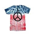 thumbnail image 1 of Guitar Peace Sign Tie Dye Tee Shirt - US Flag, Large, 1 of 2