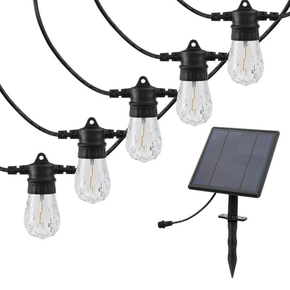 Westinghouse Solar Powered Outdoor String Light Set, Vintage Warm White Light 15-Bulb 36-ft