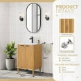 thumbnail image 2 of Vinnova Design Mumbai 24" Free-standing Single Bath Vanity in Oak Weathering Light Brown, 2 of 16