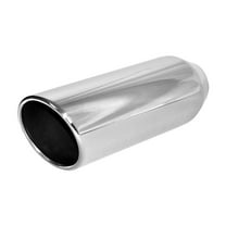 Brand New Polished Stainless Rolled Angle Cut Exhaust Tip 3.5" IN 4" Out 12" L