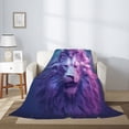 thumbnail image 2 of Sikiie Cool Lion Head Cozy Flannel Fleece Throw Blanket: Lightweight & Thick for All Seasons - Perfect for Women, Men, & Kids"60"x50", 2 of 6