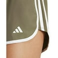 thumbnail image 3 of adidas Womens Pacer 3-Stripes Knit Shorts Size 1X Color Olive Strata/White, 3 of 3