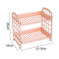 thumbnail image 2 of Desktop Storage Rack Organizer Double-Layer Cosmetic Stationery Storage Holder Table Sundries, 2 of 5