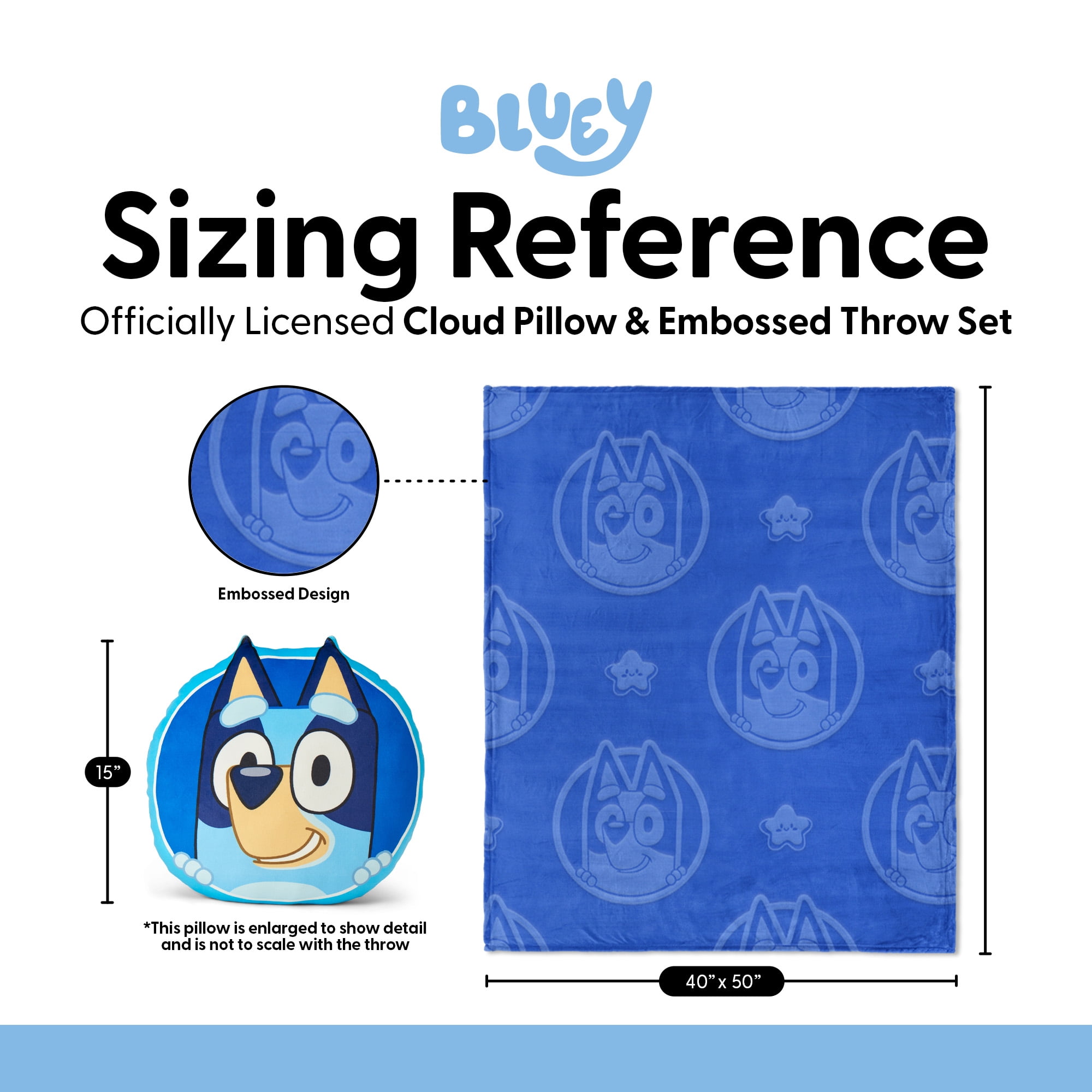 Bluey Impressions Cloud Plush Pillow with Throw Blanket Set