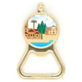thumbnail image 1 of Cyprus National Landmark Building Beer Bottle Cap Opener Stainless Steel Key Chain, 1 of 3