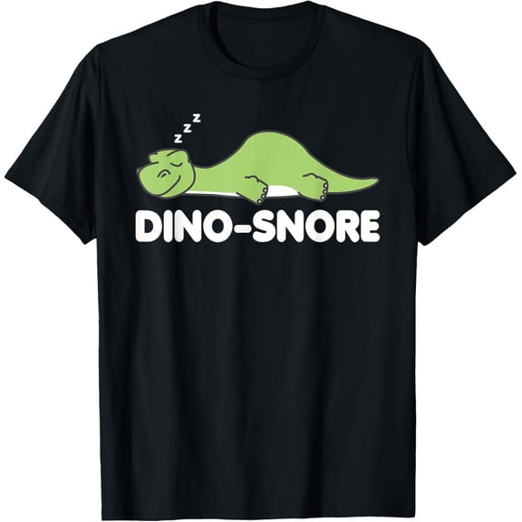 Dino Snore T-Shirt – Funny Dinosaur Pajama Tee for Boys, Girls, or Kids